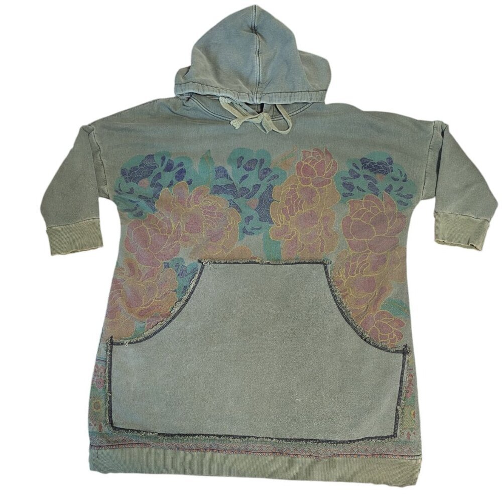 Monthorigin Hooded Sweatshirt Dress‎ Jacket Lagenlook Wearable Art Boho Scandi